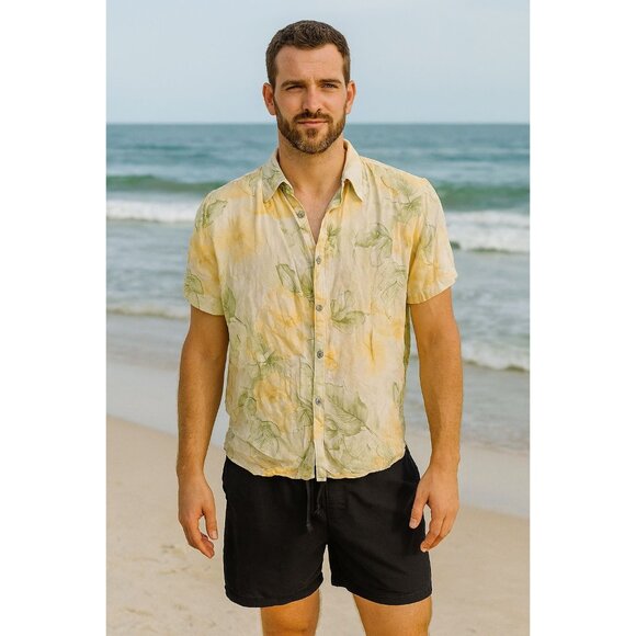 Vintage Jamaica Bay Button-Up Floral Short Sleeve Shirt Mens XL - Picture 1 of 6